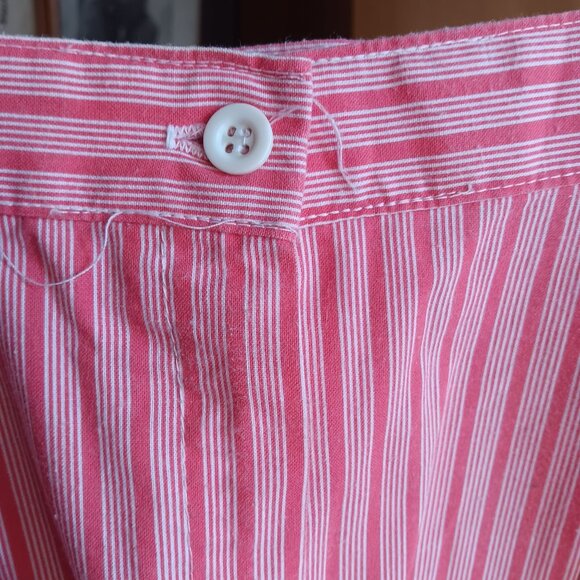 Vintage 1980's 13/14 30W Skirt Pink  White Striped W.C.C. Womens Midi - Picture 3 of 8